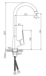 Смеситель для кухни Haiba HB70506 хром