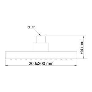 Wasserkraft A028 Верхняя душевая насадка, черная