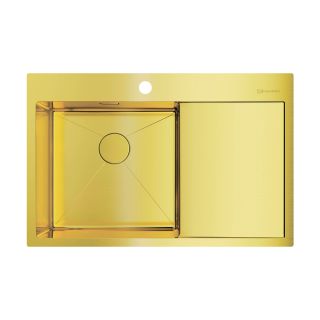 Мойка кухонная Omoikiri Akisame 78-LG-L нерж.сталь/светлое золото