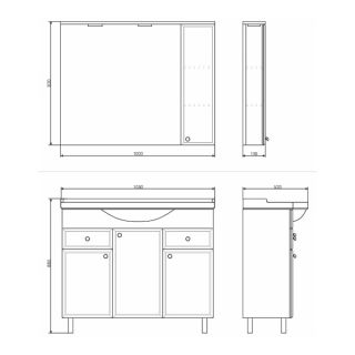 Comforty Зеркало-шкаф "Сочи-100" белый глянец