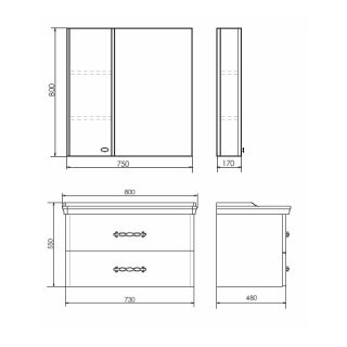 Comforty Зеркало-шкаф "Неаполь-80" белый глянец