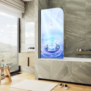 Шторка на ванну MaybahGlass ФП012 MGV-930-ФП012-6 80см фотопечать