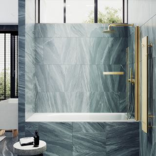 Шторка на ванну MaybahGlass -782-3 70см золото