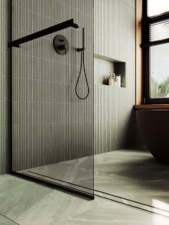 Душевая перегородка MaybahGlass MGD-727-6у 79см чёрный