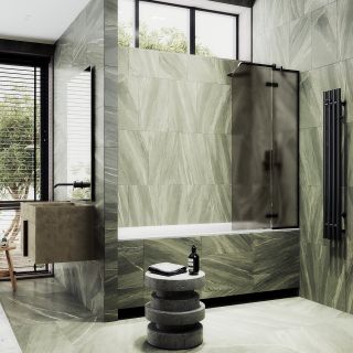 Шторка на ванну MaybahGlass MGV-919-6 99см чёрный