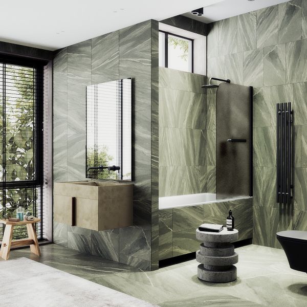 Шторка на ванну MaybahGlass MGV-772-6 50см чёрный