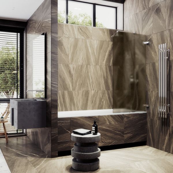 Шторка на ванну MaybahGlass MGV-652-4 70см хром глянцевый