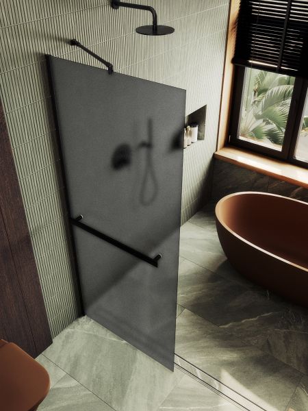 Душевая перегородка MaybahGlass MGD-730-6ш 79см чёрный