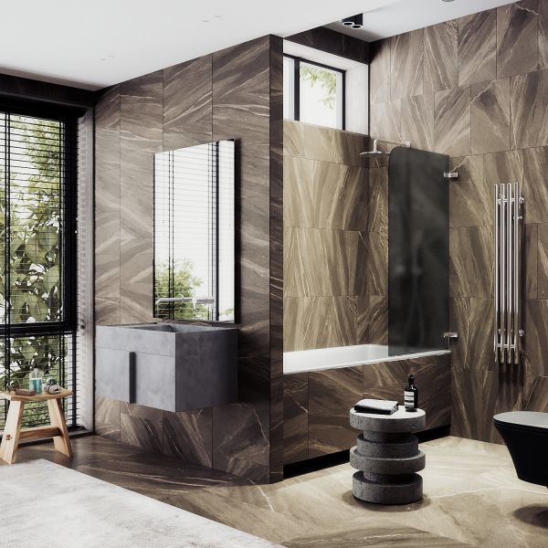 Шторка на ванну MaybahGlass MGV-653-4 70см хром глянцевый