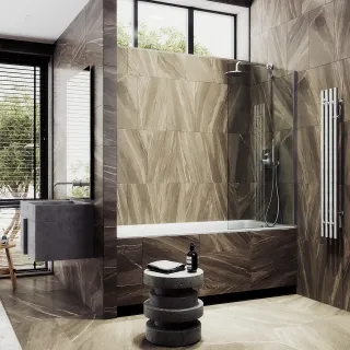 Шторка на ванну MaybahGlass MGV-65-5ш 90см хром матовый