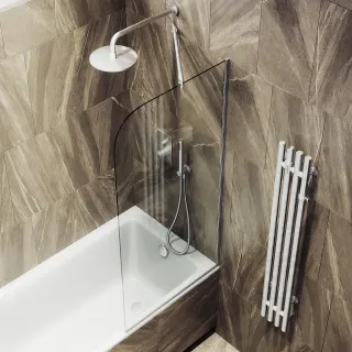 Шторка на ванну MaybahGlass MGV-131-5у 34см хром матовый