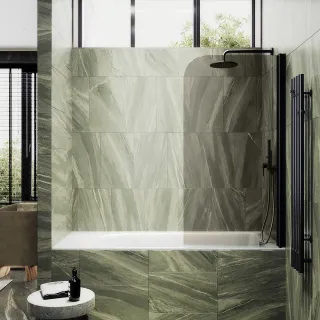 Шторка на ванну MaybahGlass MGV-606-6 50см чёрный