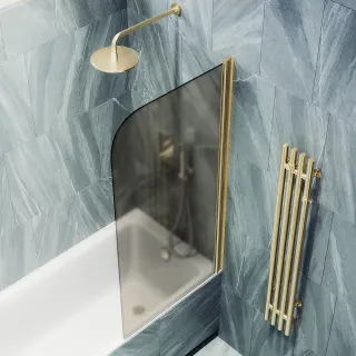 Шторка на ванну MaybahGlass MGV-625-3 80см золото
