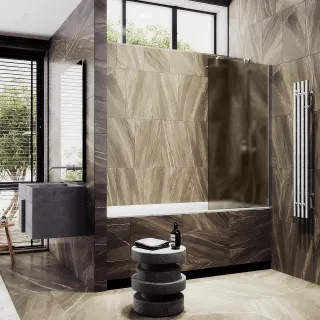 Шторка на ванну MaybahGlass MGV-249-5ш 30см хром матовый