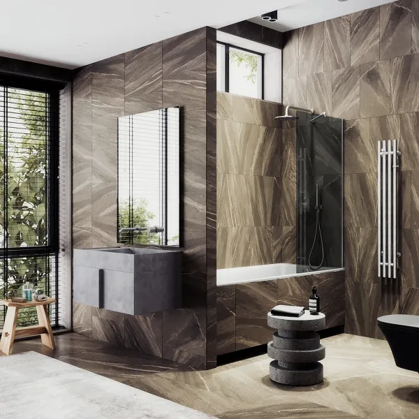 Шторка на ванну MaybahGlass MGV-82-5ш 80см хром матовый