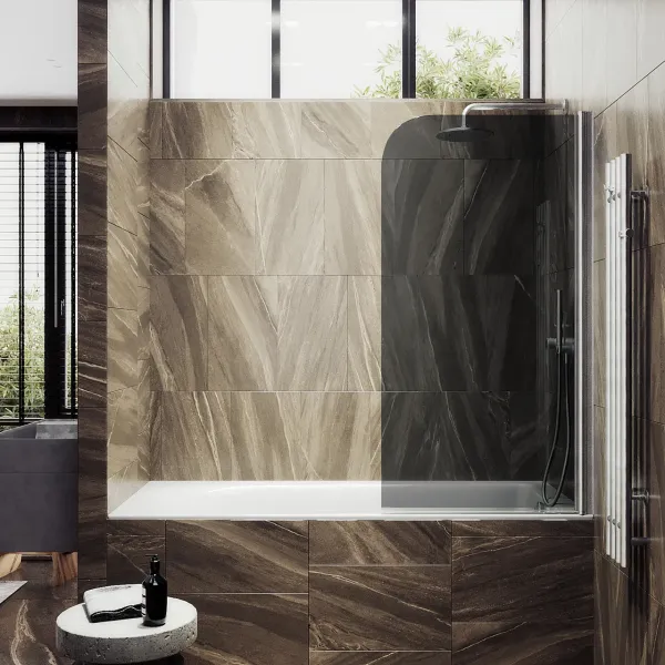 Шторка на ванну MaybahGlass MGV-603-5 40см хром матовый