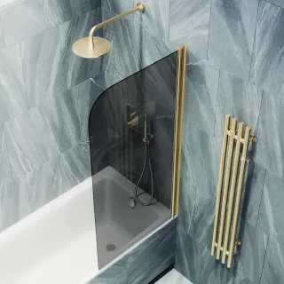 Шторка на ванну MaybahGlass MGV-613-3 60см золото