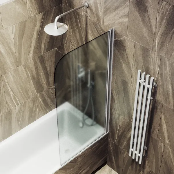 Шторка на ванну MaybahGlass MGV-620-5 70см хром матовый