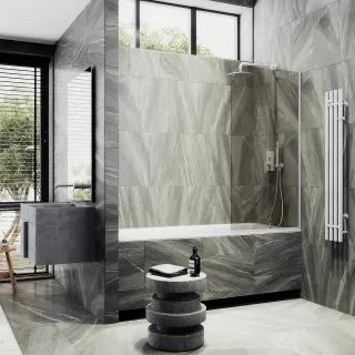 Шторка на ванну MaybahGlass MGV-70-1у 80см белый