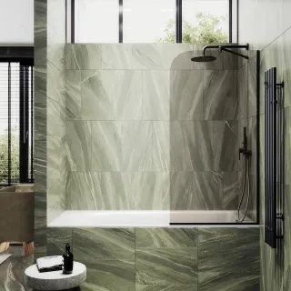 Шторка на ванну MaybahGlass MGV-127-6у 34см чёрный