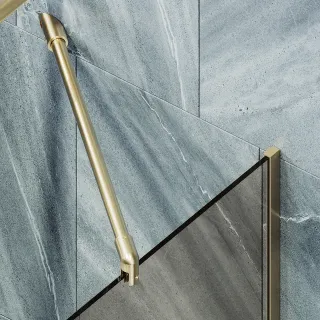 Шторка на ванну MaybahGlass MGV-66-3у 40см золото