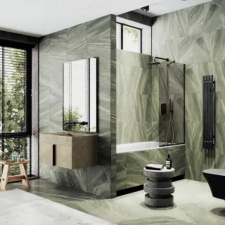 Шторка на ванну MaybahGlass MGV-250-6у 30см чёрный