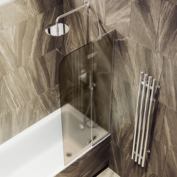 Шторка на ванну MaybahGlass MGV-918-4 99см хром глянцевый