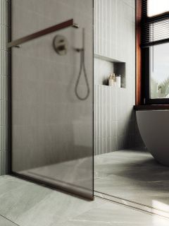 Душевая перегородка MaybahGlass MGD-728-2у 79см бронза