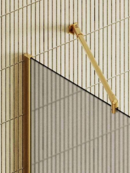 Душевая перегородка MaybahGlass MGD-728-3ш 79см золото