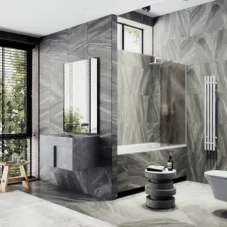 Шторка на ванну MaybahGlass MGV-77-1у 90см белый