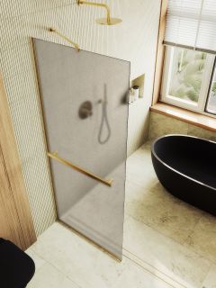 Душевая перегородка MaybahGlass MGD-728-3у 79см золото