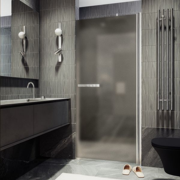 Душевая дверь MaybahGlass MGD-455-5 80см хром матовый/бронза матовая