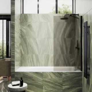 Шторка на ванну MaybahGlass MGV-72-6ш 40см чёрный