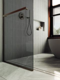 Душевая перегородка MaybahGlass MGD-729-2у 79см бронза