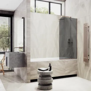 Шторка на ванну MaybahGlass MGV-128-2у 34см бронза