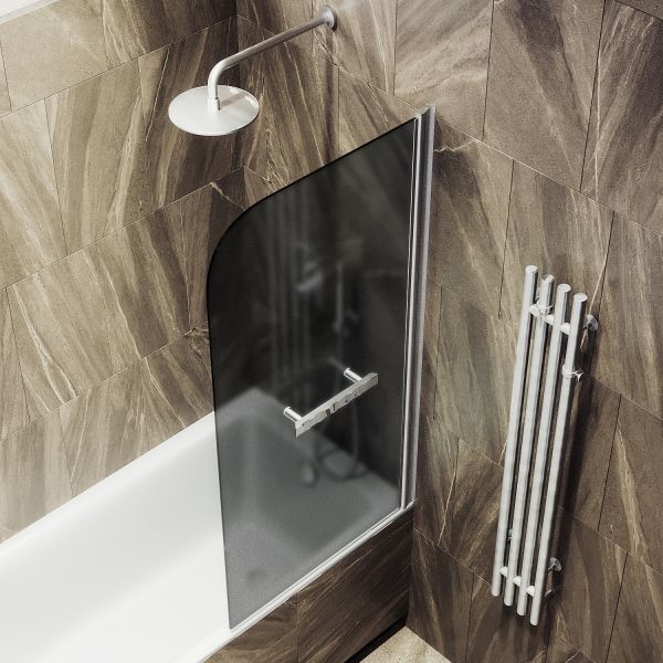 Шторка на ванну MaybahGlass MGV-792-5 80см хром матовый