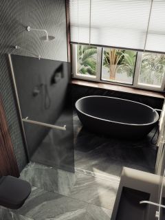 Душевая перегородка MaybahGlass MGD-730-5ш 79см хром матовый