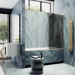 Шторка на ванну MaybahGlass MGV-89-3у 90см золото