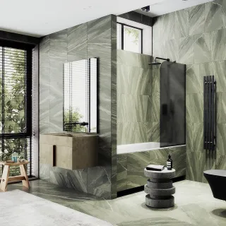 Шторка на ванну MaybahGlass MGV-87-6у 70см чёрный