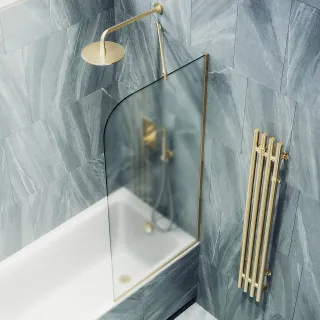 Шторка на ванну MaybahGlass MGV-130-3у 34см золото