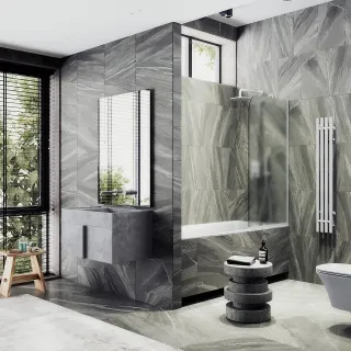 Шторка на ванну MaybahGlass MGV-90-1у 40см белый