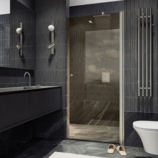 Душевая дверь MaybahGlass MGD-804-5 80см хром матовый