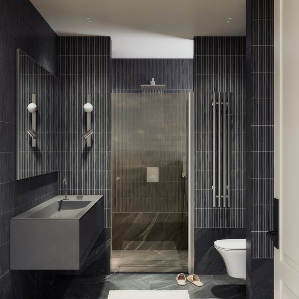 Душевая дверь MaybahGlass MGD-804-5 80см хром матовый