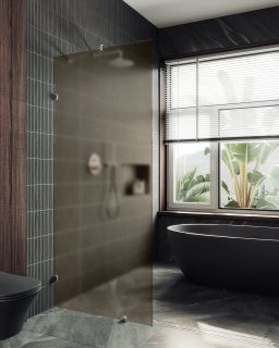 Душевая перегородка MaybahGlass MGD-265-4 79см хром глянцевый