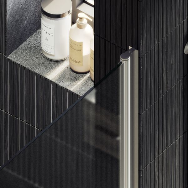 Душевая дверь MaybahGlass MGD-458-5 80см хром матовый/сатин