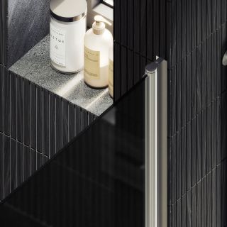 Душевая дверь MaybahGlass MGD-462-5 90см хром матовый/графит матовый