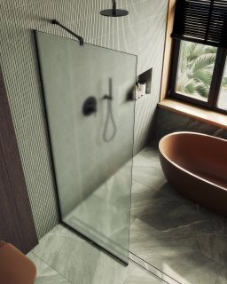 Душевая перегородка MaybahGlass MGD-700-6у 79см чёрный