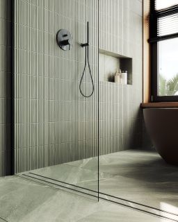 Душевая перегородка MaybahGlass MGD-695-6ш 79см чёрный