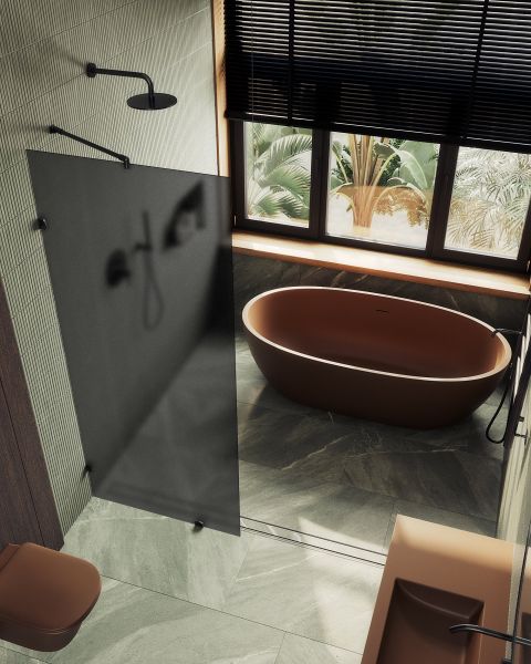 Душевая перегородка MaybahGlass MGD-271-6 79см чёрный