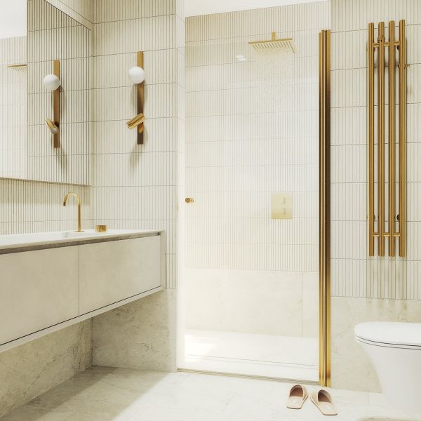 Душевая дверь MaybahGlass MGD-803-3 80см золото